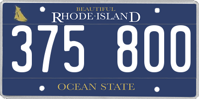 RI license plate 375800