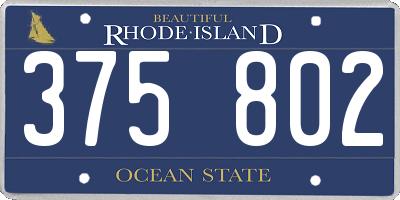 RI license plate 375802