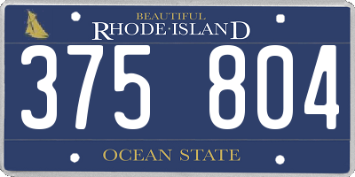 RI license plate 375804