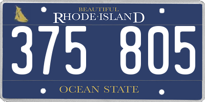 RI license plate 375805