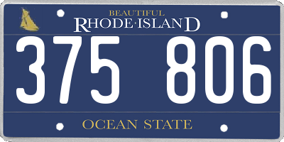RI license plate 375806