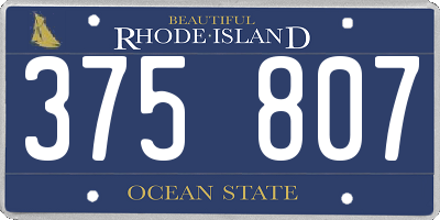 RI license plate 375807