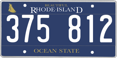 RI license plate 375812