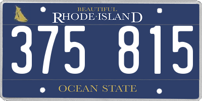 RI license plate 375815