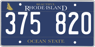 RI license plate 375820