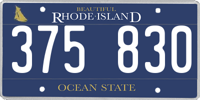 RI license plate 375830