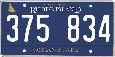 RI license plate 375834