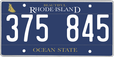 RI license plate 375845