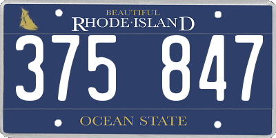 RI license plate 375847