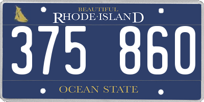 RI license plate 375860