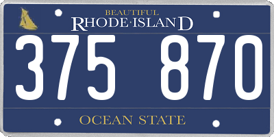 RI license plate 375870