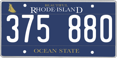 RI license plate 375880