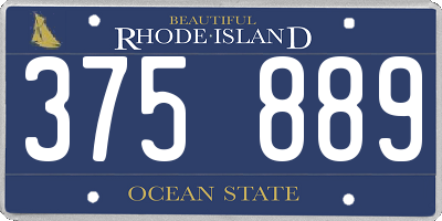 RI license plate 375889