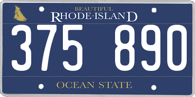 RI license plate 375890