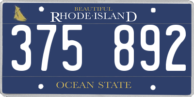 RI license plate 375892