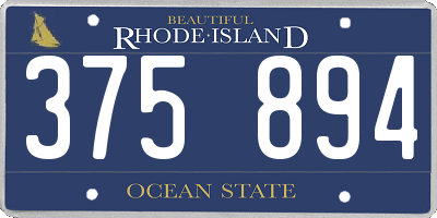 RI license plate 375894