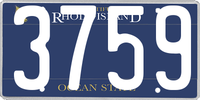 RI license plate 3759