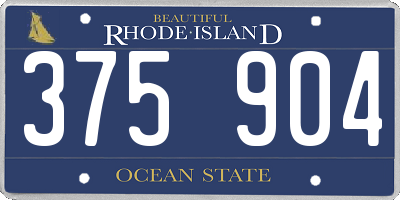 RI license plate 375904