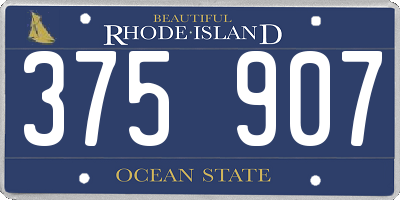 RI license plate 375907