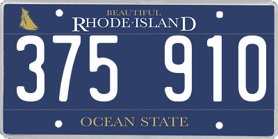 RI license plate 375910