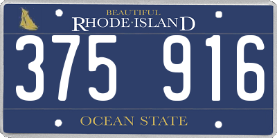 RI license plate 375916