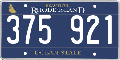RI license plate 375921