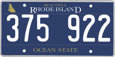 RI license plate 375922