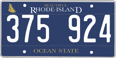 RI license plate 375924
