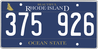 RI license plate 375926