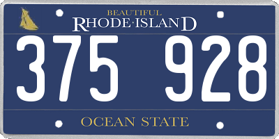 RI license plate 375928