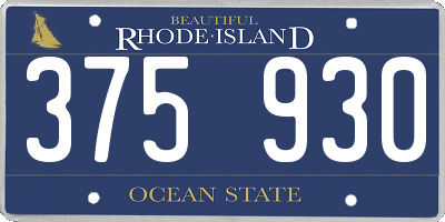RI license plate 375930