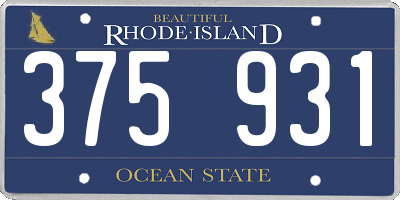 RI license plate 375931