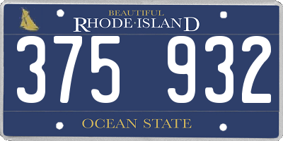 RI license plate 375932