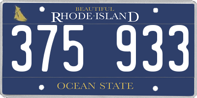 RI license plate 375933