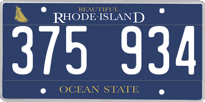 RI license plate 375934