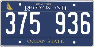 RI license plate 375936