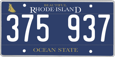 RI license plate 375937