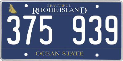 RI license plate 375939