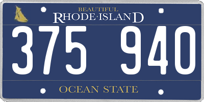 RI license plate 375940