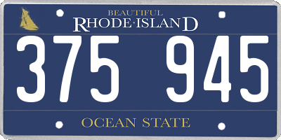 RI license plate 375945