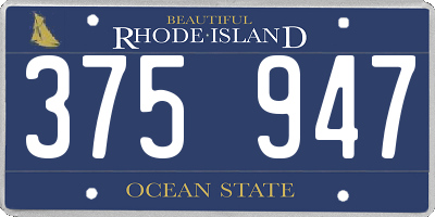 RI license plate 375947