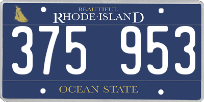 RI license plate 375953