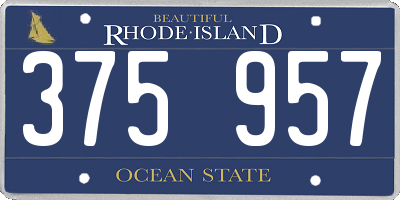 RI license plate 375957