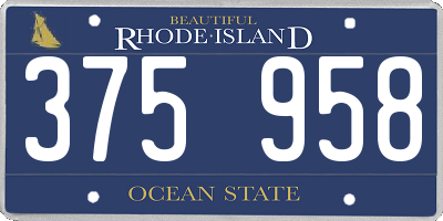 RI license plate 375958