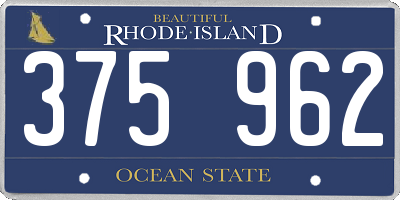 RI license plate 375962