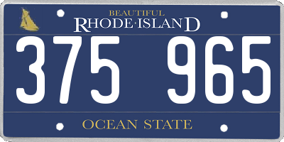 RI license plate 375965