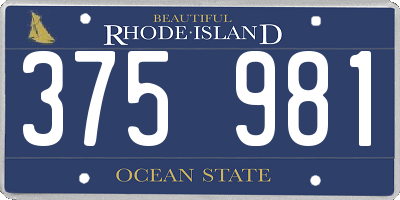 RI license plate 375981
