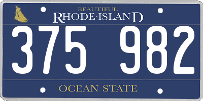 RI license plate 375982