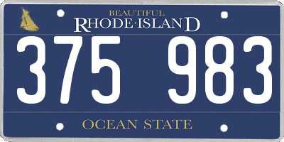 RI license plate 375983