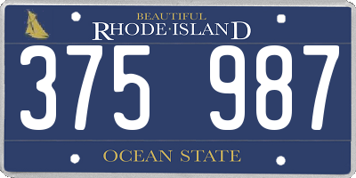RI license plate 375987